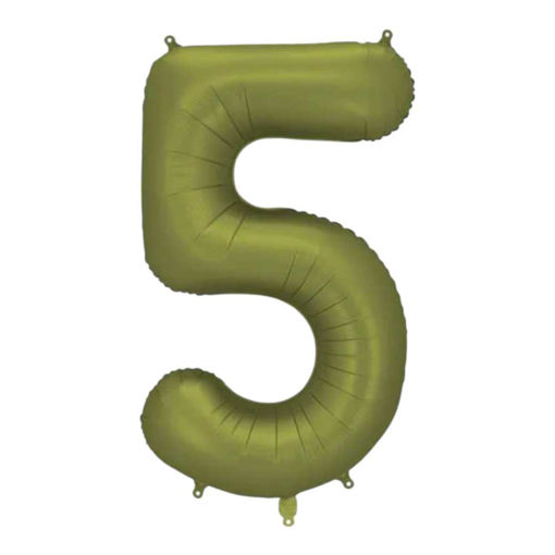 Picture of FOIL BALLOON NUMBER 5 OLIVE 34 INCH